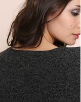 Pull col en V en cachemire Gris anthracite