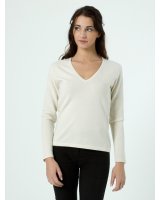 Pull col en V cachemire Naturel