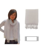 pashmina cachemire et soie de luxe gris clair
