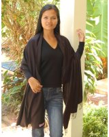 pashmina cachemire et soie de luxe chocolat