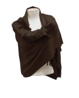 pashmina cachemire et soie de luxe chocolat