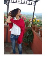 pashmina cachemire et soie de luxe rouge