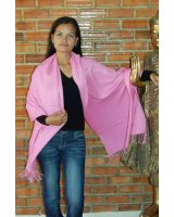 pashmina cachemire et soie de luxe rose harib