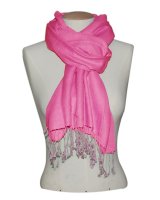 pashmina cachemire et soie de luxe rose harib