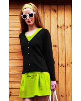 Gilet col en V en cachemire noir pour femme