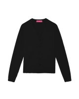 Gilet col en V en cachemire noir pour femme