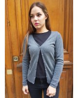 Gilet col en V en cachemire Gris anthracite