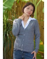 Gilet col en V en cachemire Gris anthracite