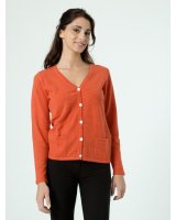 Gilet col en V en cachemire Inferno pour Femme