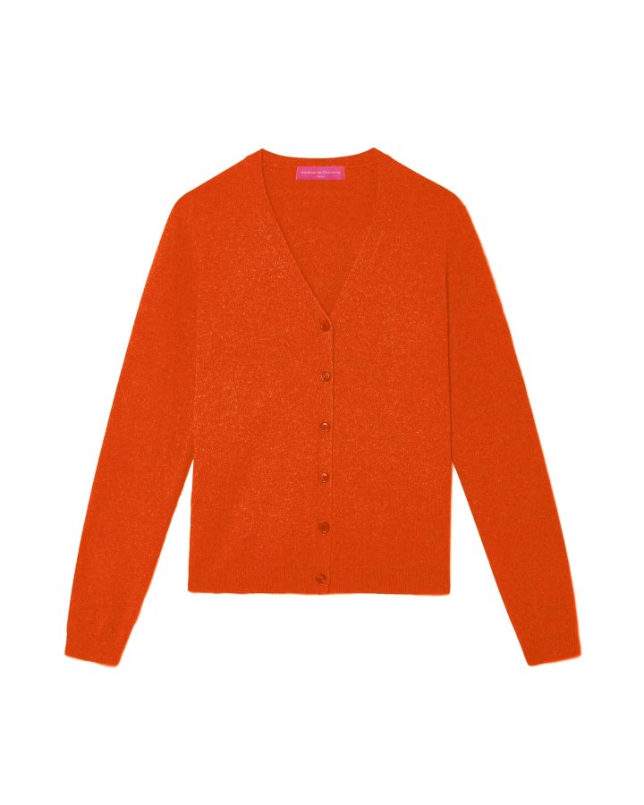 Gilet col en V en cachemire Inferno pour Femme