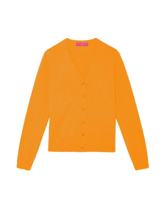 Gilet col en V en cachemire Orangeade