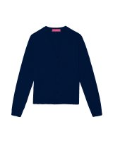 Gilet col en V en cachemire bleu marine pour femme