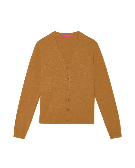 Gilet col en V en cachemire savannah