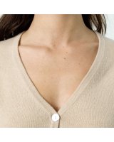 Gilet col en V en cachemire Beige