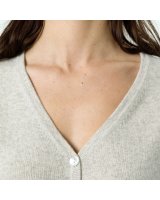 Gilet col en V en cachemire gris clair pour femme