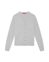 Gilet col en V en cachemire gris clair pour femme
