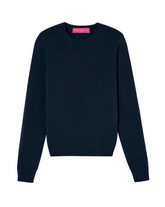 Col rond manches longues Bleu marine