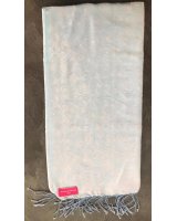 Pashmina Bleu ciel brodé en eau de soie | Hermine de Pashmina