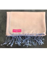 Pashmina en eau de soie Bleu lavande et beige