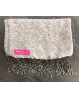 Pashmina en eau de soie Gris brodé