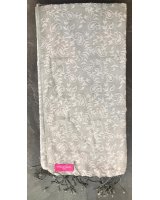 Pashmina en eau de soie Gris brodé