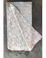Pashmina en eau de soie Gris brodé