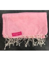 Pashmina en eau de soie Rose brodé