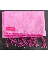 Pashmina en eau de soie Rose et fuchsia