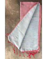 Pashmina en eau de soie Rouge et bleu clair