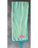 Pashmina en eau de soie Vert turquoise et beige clair