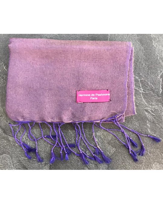 Pashmina en eau de soie Violet et marron