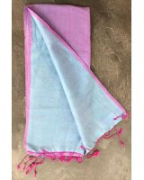 Pashmina en eau de soie Mauve et bleu