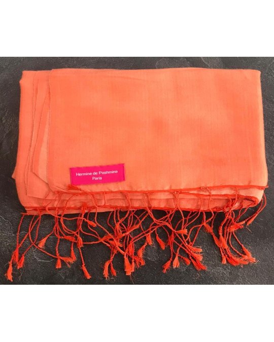 Pashmina en eau de soie Orange et orange pâle