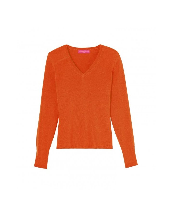 Pull col en V en cachemire Inferno pour femme
