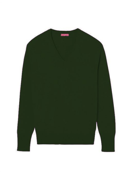 Pull col V en cachemire Vert bouteille pour homme