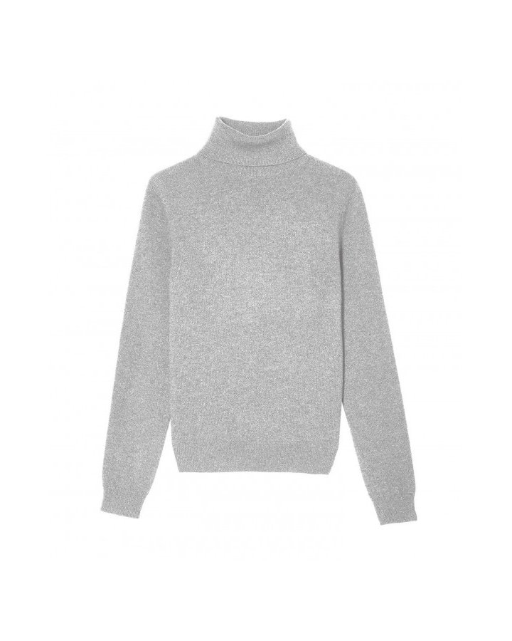 pull col roulé en cachemire Gris clair pour femme