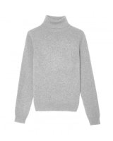 pull col roulé en cachemire Gris clair pour femme