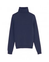 Pull col roulé bleu marine en cachemire pour femme