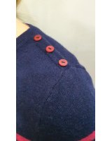 Pull marinière en cachemire Marine rayé fuchsia