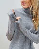 pull col roulé en cachemire Gris clair pour femme