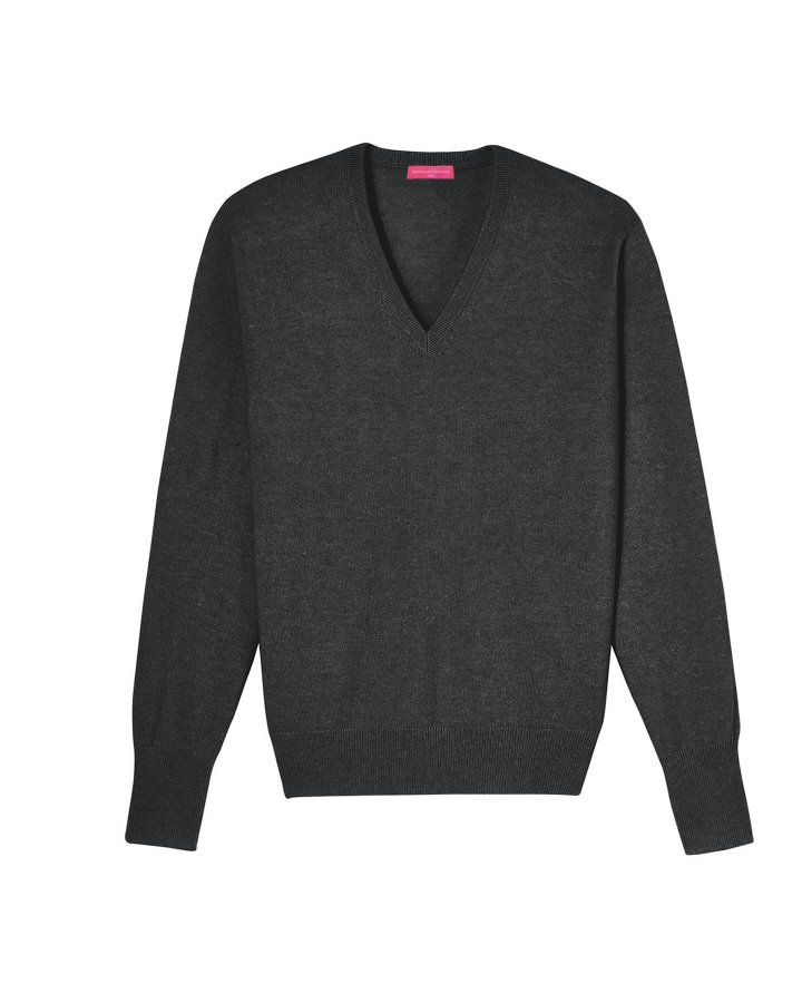 Pull col V en cachemire Anthracite  pour homme