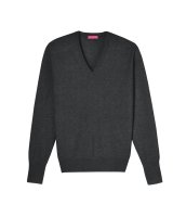 Pull col V en cachemire Anthracite  pour homme