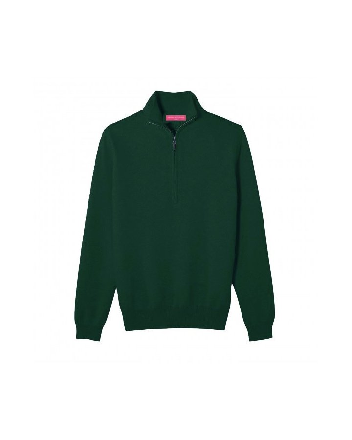 Pull camionneur épais en cachemire vert bouteille