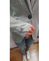Veste blazer en cachemire gris clair pour femme