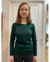 Pull en cachemire col rond manches longues Vert bouteille