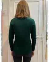 Pull en cachemire col rond manches longues Vert bouteille