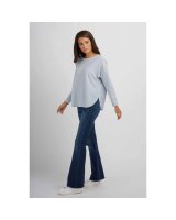 pull col bateau oversize bleu pâle en cachemire pour femme