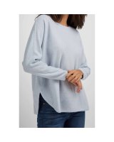 pull col bateau oversize bleu pâle en cachemire pour femme