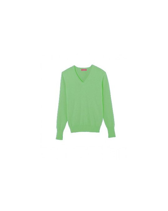 Pull col V en cachemire Vert paradis pour homme