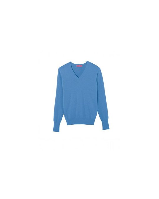 Pull col V en cachemire Bleu tranquille pour homme